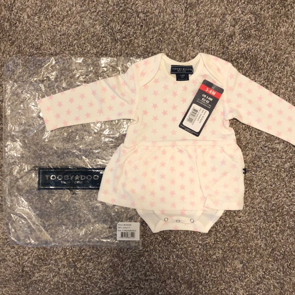 3-6 month long sleeve star onesie